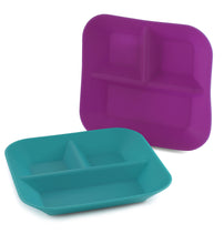Load image into Gallery viewer, Kiddiebites USA Flexible Divided Silicone Plate Sets - 2 packs