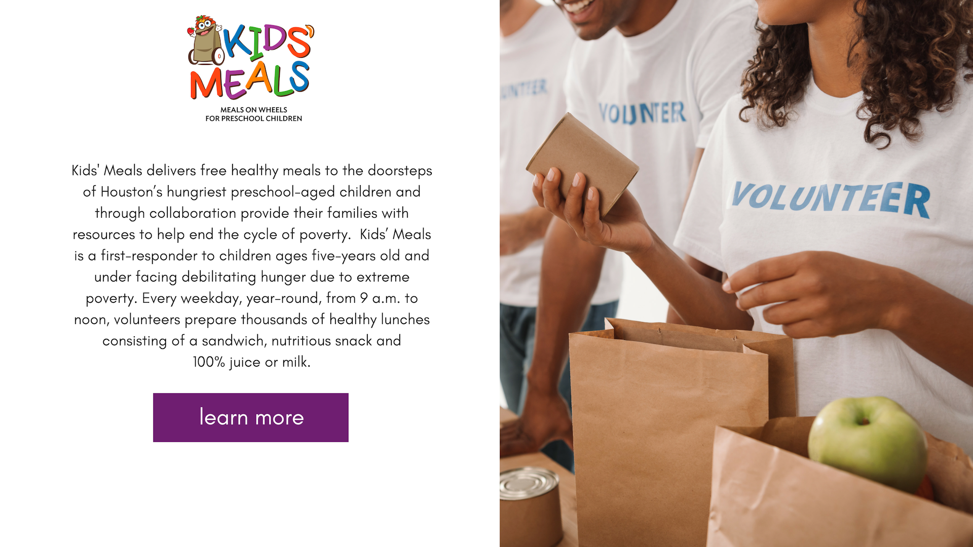 kids' meal learn more details