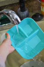 Load image into Gallery viewer, Teal Silicone Kiddiebites Plate in Sink