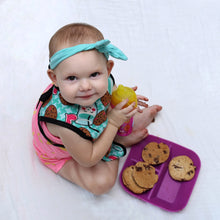 Load image into Gallery viewer, Baby with Kiddiebites Silicone Plum Plate