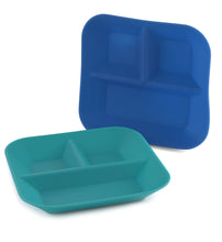 Load image into Gallery viewer, Kiddiebites USA Blue and Teal Silicone Plates